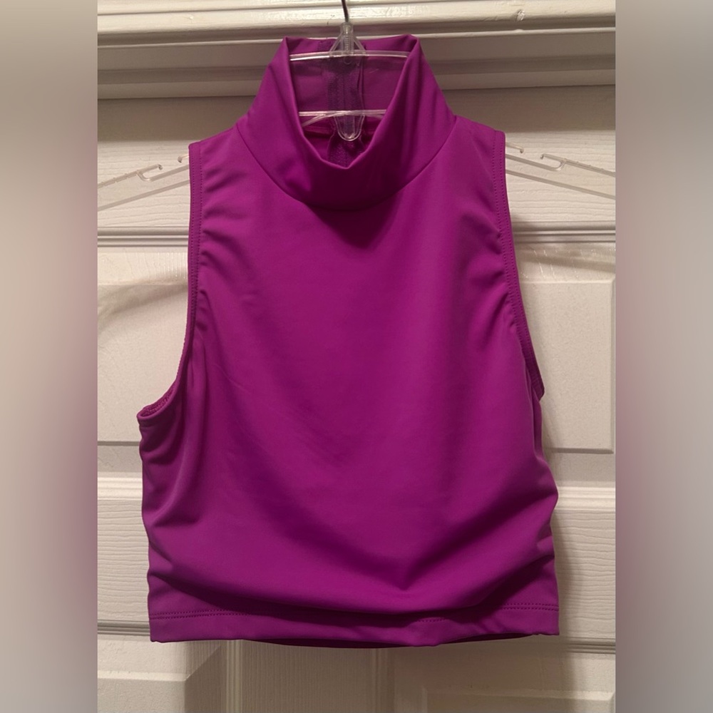 Balera Purple Sleeveless Crop Tank Top